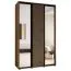 Armoire à portes coulissantes Mina avec miroirs | Finition chêne et noir | Poignée en métal | 235,2 x 160 x 60 cm | Adaptée au salon