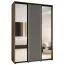 Armoire avec miroirs Mina | Chêne/Blanc | Poignées en métal noir | 235,2 x 180 x 60 cm | Idéale salon ou chambre