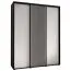 Armoire penderie Mina portes coulissantes | Blanc/Noir | Moderne | Grand espace de rangement | 235,2 x 200 x 60 cm