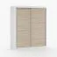 Armoire à portes coulissantes Galtee 04 | Blanc & Chêne Sonoma | 160 x 61 x 195 cm | 2 portes, 6 compartiments, grande capacité