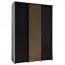 Armoire Tharo avec portes coulissantes | Blanc/Noir | Grand volume de rangement | 235,2 x 170 x 45 cm