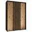 Armoire à portes coulissantes Mina noir et chêne | Design moderne | 235,2 x 170 x 60 cm | Finitions robustes