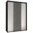 Armoire à portes coulissantes Mina | Noir/Blanc | 235,2 x 180 x 60 cm | Poignées métal noir | Gain de place