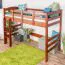 Lit mezzanine 90 x 190 cm | Easy Premium Line K22/n | Hêtre massif foncé | Séparable | Design moderne