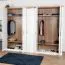Armoire penderie Lotofaga 17 | Blanc & Noyer | 227 x 291 x 59 cm | Organisation optimale