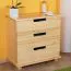 Commode en pin massif naturel 002 | 80 x 80 x 42 cm | 3 tiroirs spacieux | Design moderne