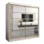 Armoire portes coulissantes Aizkorri 05B avec miroir | Blanc mat & chêne Sonoma | 200 x 200 x 62 cm