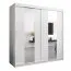 Armoire à portes coulissantes avec miroir Polos 05 | Blanc mat | 200 x 200 x 62 cm | Design moderne