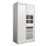 Armoire penderie à portes coulissantes Aizkorri 01A avec miroir | Blanc mat | 200 x 100 x 62 cm
