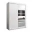 Armoire penderie Aizkorri 04A avec miroir | Portes coulissantes | Blanc mat | 200 x 180 x 62 cm