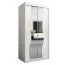 Armoire à portes coulissantes Robinyera 01 avec miroir | Blanc mat | 200 x 100 x 62 cm