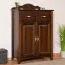 Commode en pin massif noyer Turakos 67 | 2 portes, 2 tiroirs | 119 x 80 x 43 cm | Montage facile
