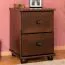 Commode en pin massif couleur noyer Junco 154 | 2 tiroirs | Design moderne | 55 x 40 x 42 cm