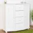 Commode blanche moderne Junco 168 en pin massif | 100x100x47 cm | 4 tiroirs, 6 compartiments, finition haut de gamme