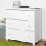 Commode blanche Junco 148 | Pin massif | 78 x 80 x 42 cm | 3 larges tiroirs | Grande capacité | Stabilité supérieure