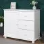 Commode pin massif blanc Junco 178 | 3 tiroirs, 2 compartiments | 78x90x42 cm | Montage facile | Stable et spacieuse