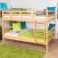 Lits superposés 140 x 190 cm pour adultes "Easy Premium Line" K24/n, tête et pied de lit droits, hêtre massif laqué naturel, convertibles