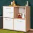 Commode Palpala 05 | Chêne de Sonoma et Blanc | 75 x 80 x 35 cm | Design moderne et pratique