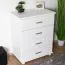 Commode blanche en pin massif Columba 12 | 101 x 80 x 50 cm | 4 grands tiroirs | Design moderne et élégant | Rangement spacieux