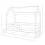 Lit cabane enfant pin massif naturel D3 | Tiroir bleu | Sommier inclus | 80 x 160 cm
