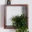 Étagère murale en pin massif finition noyer | 30 x 30 x 12 cm | Junco 283A | Rangement mural compact