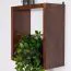 Étagère murale en pin massif finition noyer | 30 x 30 x 12 cm | Junco 283A | Rangement mural compact