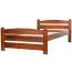 lit simple / lit d'appoint en pin massif couleur noyer 84, sommier à lattes inclus - 100 x 200 cm