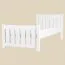 Lit enfant ou adolescent en pin massif blanc 66 | 80 x 200 cm | Design moderne | Avec sommier