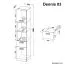 Armoire pour chambre ado Dennis 03 | Frêne et blanc | 188 x 35 x 40 cm | 2 portes, 1 tiroir