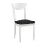 Salle à manger 5 pièces | Table ronde extensible bois blanc/chêne | 4 chaises rembourrées tissu noir