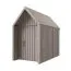 Abri de jardin de style scandinave / Dimensions extérieures : 162,4 x 207,7 cm / Gris-beige / Surface au sol : 4,50 m² / Toit à deux versants / Bois d'épicéa / Malmö 09