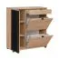 Ensemble vestiaire Angvik 5 pièces | Chêne / Noir | 2 armoires à chaussures, miroir, portemanteau