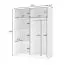 Armoire à portes coulissantes / Miroir / Couleur : Blanc / Lamelles décoratives en chêne artisan / Penderie / Dimensions : 200,5 x 62 x 198,5 cm / 1 tringle à vêtements / 5 compartiments