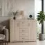 Commode design Lorengau 21 | Chêne Sonoma | 109 x 138 x 40 cm | 3 portes, 3 tiroirs, 4 étagères