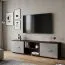 Meuble TV Tabubil 10 | Wengé & Gris | 48 x 180 x 48 cm | Design moderne et grande capacité