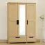 Armoire penderie en pin massif naturel 008 | 190 x 150 x 60 cm | Design moderne & espace optimisé