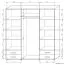 Armoire à portes coulissantes / armoire Rabaul 42, couleur : chêne sonoma clair / chêne sonoma foncé - Dimensions : 210 x 160 x 60 cm (H x L x P)