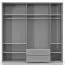 Armoire à portes battantes / armoire avec cadre LED Siumu 31, Couleur : Blanc / Blanc brillant - 226 x 232 x 60 cm (H x L x P)