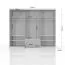 Armoire à portes battantes / armoire avec cadre LED Siumu 33, Couleur : Blanc / Blanc brillant - 226 x 277 x 60 cm (H x L x P)