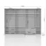 Armoire à portes battantes / armoire avec cadre Siumu 37, Couleur : Blanc / Blanc brillant - 226 x 322 x 60 cm (H x L x P)