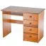 Bureau pin massif finition chêne Junco 191 | 4 tiroirs | 75 x 100 x 55 cm | Design moderne