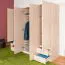 Armoire penderie Kiunga 15 | 200 x 200 x 60 cm | Finition hêtre et blanc | Organisation optimale