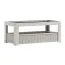 Table basse design cachemire | 53 x 121 x 61 cm | Plateau en verre brun | Motif rainuré | 1 niche pratique