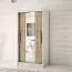 Armoire à portes coulissantes / Penderie avec miroir Tomlis 02A, Couleur : Blanc mat / Chêne de Sonoma - Dimensions : 200 x 120 x 62 cm (H x L x P)