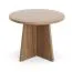 Petite table basse | 58 x 58 x 40 cm | table ronde | table d'appoint | couleur noyer | chants ABS | Belladere 08