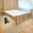 Lit enfant ou adolescent en hêtre massif naturel 106 | 140 x 200 cm | Sommier inclus | Design moderne