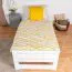 Lit enfant et adolescent en pin massif blanc | Design moderne | 80 x 200 cm | Sommier inclus | Haute qualité