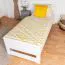 Lit enfant et adolescent en pin massif blanc | Design moderne | 80 x 200 cm | Sommier inclus | Haute qualité