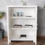 Commode en pin massif blanc Columba 06 | 101 x 80 x 50 cm | 3 grands compartiments | Grand espace de rangement | Structure stable