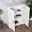 Commode en pin massif blanc Columba 06 | 101 x 80 x 50 cm | 3 grands compartiments | Grand espace de rangement | Structure stable